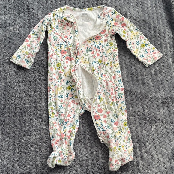 Carter's Pink, White, and Patterned Footies - Picture 2 of 8